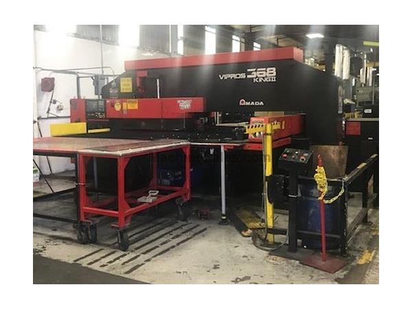 33 TON AMADA VIPROS 368 KING II, FANUC 18P CNC CONTROL,MFG:2000