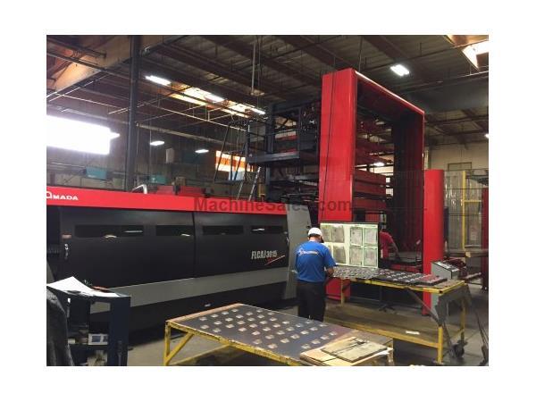 2 KW AMADA FLC3015AJ FIBER LASER W/ASLUL 300FOL-AJ AUTOMATED TOWER MFG:2013