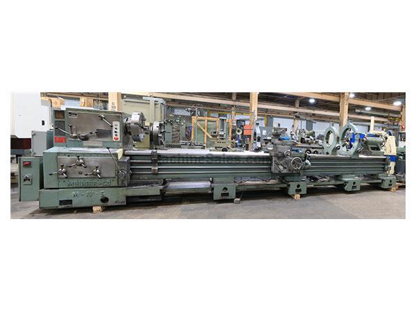 32&quot; Swing 204&quot; Centers Meuser MIV S ENGINE LATHE, Inch/Metric, Gap, 3-5/8&quot;  Hole, 34 Jaw,2 Steady