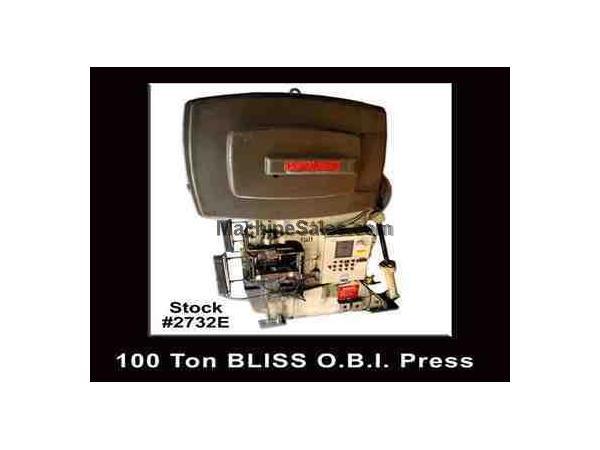 100 Ton x 4" BLISS #C100 OBI Press w/Die Set 100 Ton x 4" BLISS #C100 OBI Press w/Die Set