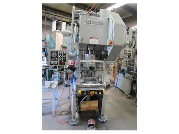 PRECISION IND. MODEL 45NGOBI 45 TON NON-GEARED OBI PUNCH PRESS, MFG 2015 PRECISION IND. MODEL 45NGOBI 45 TON NON-GEARED OBI PUNCH PRESS, MFG 2015
