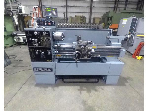 1987 14" x 40" Republic Lagun lathe, New DRO, 6-jaw chuck, QCTP 1987 14" x 40" Republic Lagun lathe, New DRO, 6-jaw chuck, QCTP