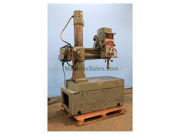 3' Arm Lth 7&quot; Col Dia Veet 3RT RADIAL DRILL, #3MT, 1800 RPM,T-Slotted Base,Power Elevation Arm,
