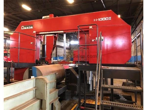 44" x 40" Amada # H-1000II , semi-auto, dual column,50-230 FPM,2-vises,2014, #10 44" x 40" Amada # H-1000II , semi-auto, dual column,50-230 FPM,2-vises,2014, #10