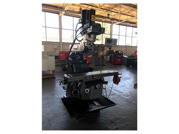 Jet # ETM1050EVS , vert knee mill, 10&quot; x 50&quot; table, R-8, 5000 RPM, 3 HP, Acu-Rite 2-Axis DRO, clnt, chip pan, #10624