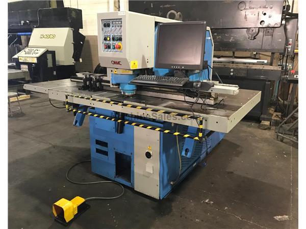 55 Ton, Euromac # CX750/50-1250 , CNC hydraulic, 30" throat, 130 HPM, 5.5 HP, 4 stati 55 Ton, Euromac # CX750/50-1250 , CNC hydraulic, 30" throat, 130 HPM, 5.5 HP, 4 stati