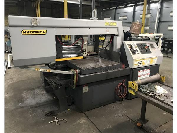 20" x 30" Hyd-Mech # M-20A , fully auto horiz bandsaw, 20'6" x 1-1/2" 20" x 30" Hyd-Mech # M-20A , fully auto horiz bandsaw, 20'6" x 1-1/2"