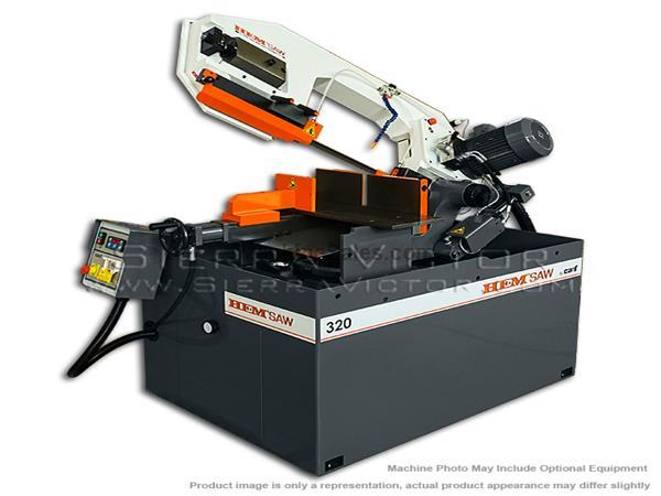 HE&amp;M 320BSA 10.8 in. Semi-Automatic Double Miter Bandsaw