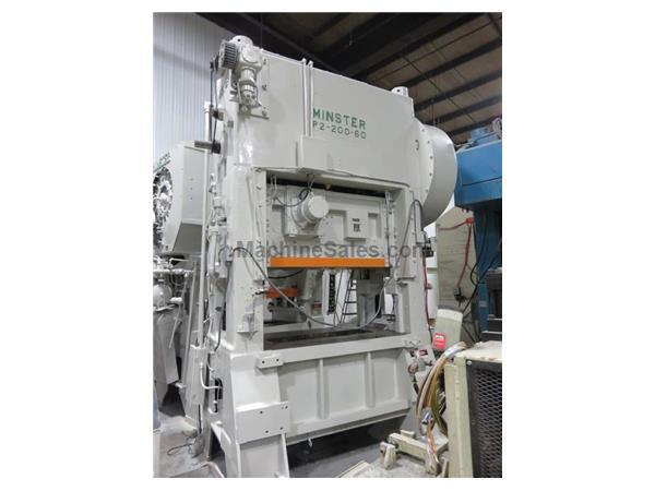 200 TON MINSTER SSDC 60″ x 44″ BED 2″ STROKE 4″ POWERED RAM ADJUSTMENT 200 TON MINSTER SSDC 60″ x 44″ BED 2″ STROKE 4″ POWERED RAM ADJUSTMENT