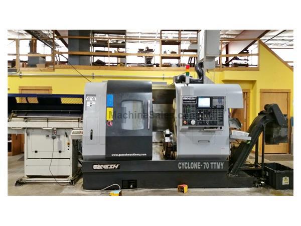 GANESH CYCLONE 70 TTMY, 2013, EDGE BARFEEDER, TWIN TURRETS, SUB SPINDLE, Y- GANESH CYCLONE 70 TTMY, 2013, EDGE BARFEEDER, TWIN TURRETS, SUB SPINDLE, Y-