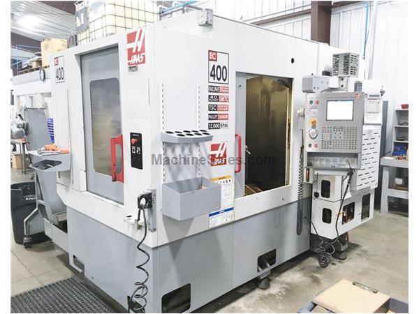 HAAS EC-400, 2005, FULL 4TH AXIS, TSC, PROBING, 12,000 RPM HAAS EC-400, 2005, FULL 4TH AXIS, TSC, PROBING, 12,000 RPM