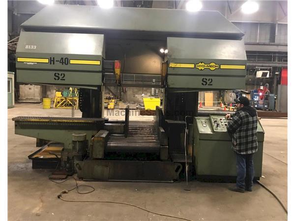 41" x 41" Hyd-Mech # H40/40 , horizontal dual column bandsaw, 75-400 FPM, 1998, 41" x 41" Hyd-Mech # H40/40 , horizontal dual column bandsaw, 75-400 FPM, 1998,
