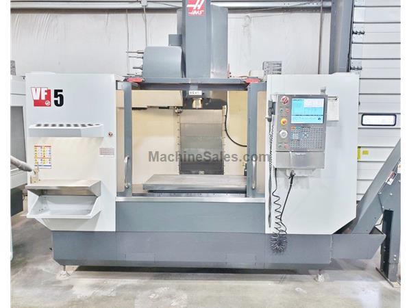 HAAS VF-5, 2013, PROBING, SIDE-MOUNT, CHIP CONVEYOR, CAT40 HAAS VF-5, 2013, PROBING, SIDE-MOUNT, CHIP CONVEYOR, CAT40