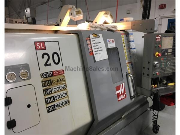 HAAS SL-20 3-AXIS CNC TURNING CENTER WITH LIVE TOOLING AND C-AXIS NEW 2007 HAAS SL-20 3-AXIS CNC TURNING CENTER WITH LIVE TOOLING AND C-AXIS NEW 2007