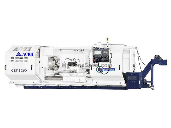 28&quot; X 60&quot; ACRA MODEL CET2860 HOLLOW SPINDLE CNC FLAT BED LATHE WITH FANUC OITF CONTROLLER