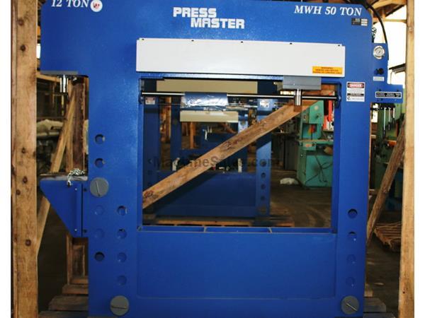 50 Ton 12&quot; Stroke Pressmaster HFBP-50/12-MWH H-FRAME HYDRAULIC PRESS, w/12 Ton Broach  Moveable Workhead