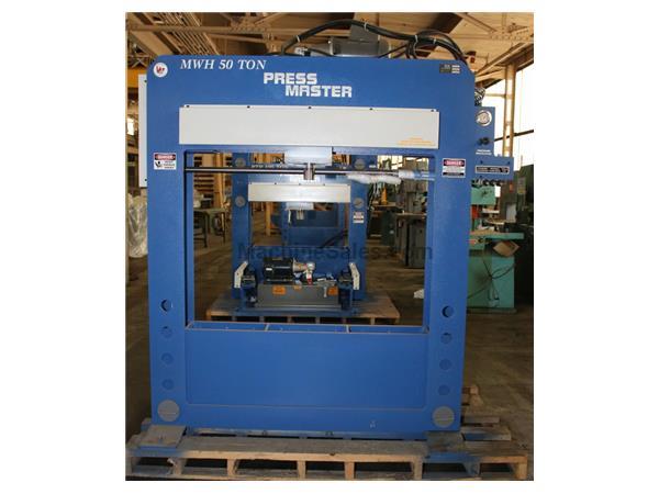 50 Ton 12&quot; Stroke Pressmaster HFP-50 MWH H-FRAME HYDRAULIC PRESS, Powered Movable Workhead