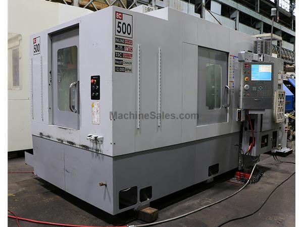32&quot; X Axis 20&quot; Y Axis Haas EC-500 HORZ MACHINING CENTER, Haas Control, 4th Axis, TSC, 12,000 RPM, 70 ATC,