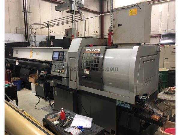 1&quot; Dia. Polygim Diamond 32CSBII w/ LNS Alpha Bar Feed CNC SWISS TYPE LATHE, Mits. M70 Control,