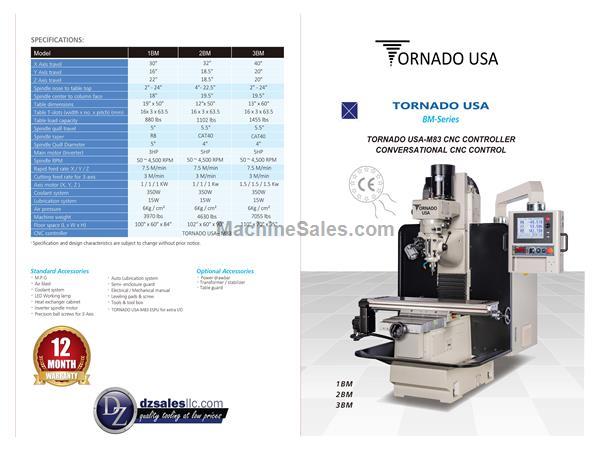 TORNADO USA 3-BM CNC VERTICAL MACHINING CENTRE TORNADO USA 3-BM CNC VERTICAL MACHINING CENTRE