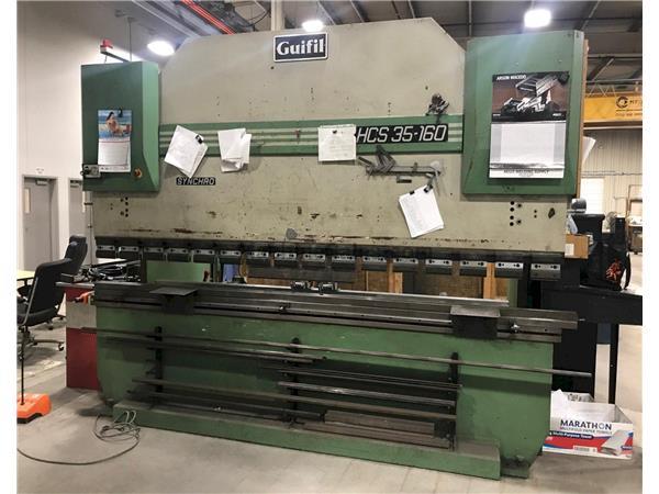 176 Ton, Guifil # HCS35 , downacting hydraulic press brake, 11' 9&quot; OA, 122&quot; between housing, 7.9&quot; stroke, 12.6&quot; throat, 1994