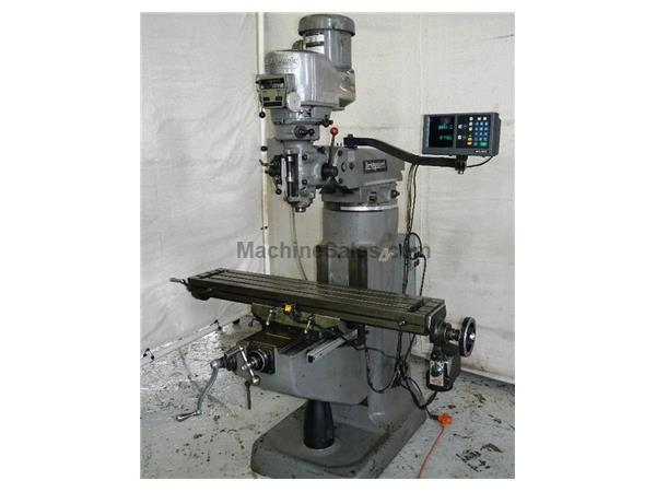 48&quot; Table 2HP Spindle Bridgeport Series I VERTICAL MILL, Vari-Speed, Acurite DRO,Servo Pwr Feed, Chrome,R-8