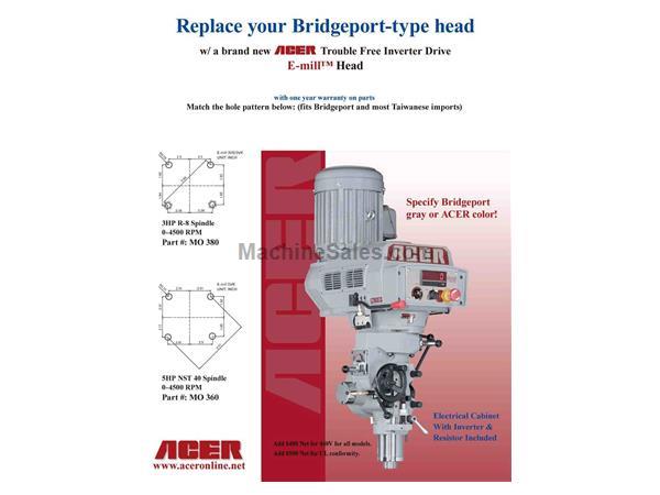 5HP ACER "E-MILL" REPLACEMENT MILLING HEAD FITS BRIDGEPORT &