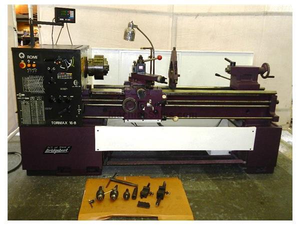 16" Swing 60" Centers Bridgeport-Romi 16-8 ENGINE LATHE, Inch/Metric,Gap,Newall 16" Swing 60" Centers Bridgeport-Romi 16-8 ENGINE LATHE, Inch/Metric,Gap,Newall