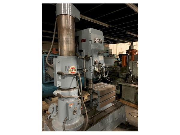3' -9" Ikeda # RMS-9 , radial arm drill press, #4MT, 50-1500 RPM, box table, Jacobs c 3' -9" Ikeda # RMS-9 , radial arm drill press, #4MT, 50-1500 RPM, box table, Jacobs c