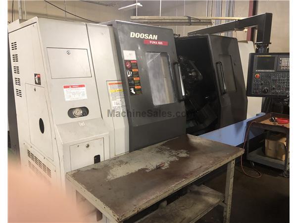 2014 Doosan Puma 400C CNC Lathe (6.5" Bar) Fanuc Control - Excellent 2014 Doosan Puma 400C CNC Lathe (6.5" Bar) Fanuc Control - Excellent