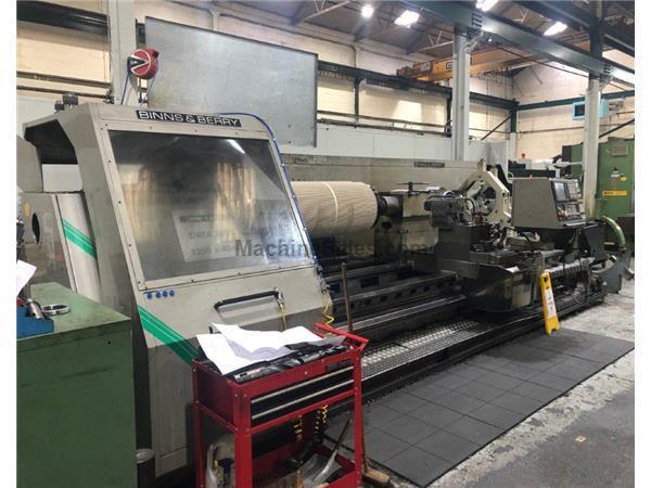 47" x 157" CNC roll lathe, Binns & Berry, 1997, excellent 47" x 157" CNC roll lathe, Binns & Berry, 1997, excellent
