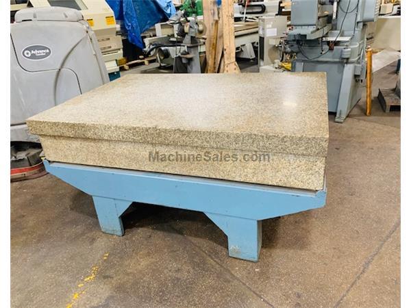 48&quot; Length 72&quot; Width Herman Stone Co. GRADE AA LABORATORY, 12&quot; THICK, TWO-LEDGE, GRANITE SURFACE PLATE, WITH STAND