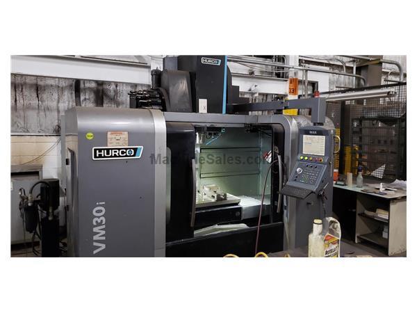 Hurco # VM-30I , 4-Axis CNC vertical machining center, 20 automatic tool changer, 50&quot; X, 20&quot; Y, 20&quot; Z, 10000 RPM, CT40, 52&quot; x 20&quot; table, coolant, rigi