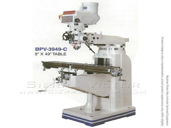 BIRMINGHAM Vertical Knee Mill BPV-3949-C BIRMINGHAM Vertical Knee Mill BPV-3949-C