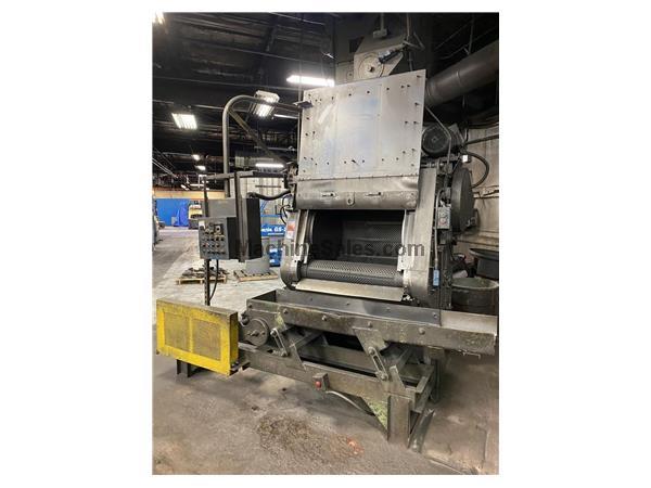 Wheelabrator 5 Cu. Ft. 27 x 36 TUMBLAST Machine, S/N: A135084 BLAST CLEANER, Conveyor, 15 