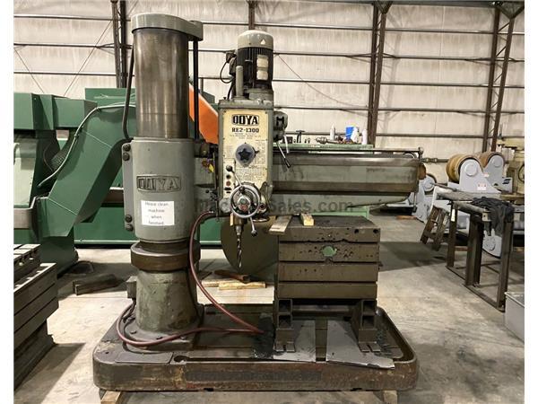 4' x 13" Ooya RE2-1300 Radial Arm Drill, Power Clamp & Elevat 4' x 13" Ooya RE2-1300 Radial Arm Drill, Power Clamp & Elevat