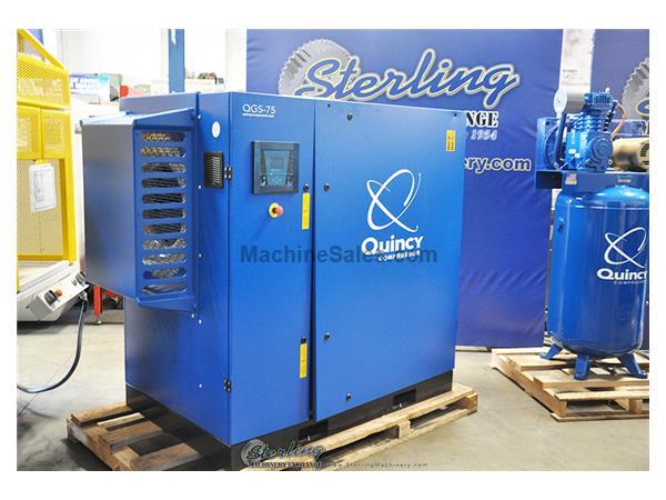 320 cfm, 125 psi, Quincy # QGS-75 , rotary screw air compressor, 75 HP, air cooled, Air Lo 320 cfm, 125 psi, Quincy # QGS-75 , rotary screw air compressor, 75 HP, air cooled, Air Lo