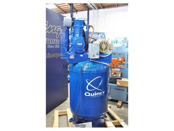 38 cfm, 175 psi, Quincy # QT10-120H , Simplex reciprocating vertical air compressor, 10 HP 38 cfm, 175 psi, Quincy # QT10-120H , Simplex reciprocating vertical air compressor, 10 HP