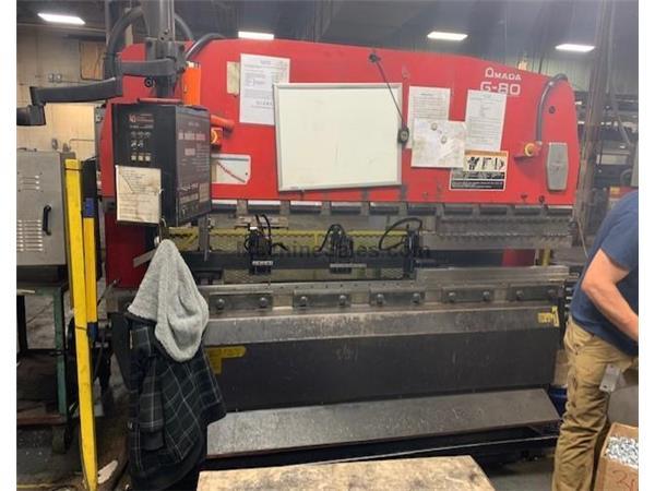 1996 Amada RG80, 8' x 88 Ton CNC Hydraulic Press Brake 1996 Amada RG80, 8' x 88 Ton CNC Hydraulic Press Brake