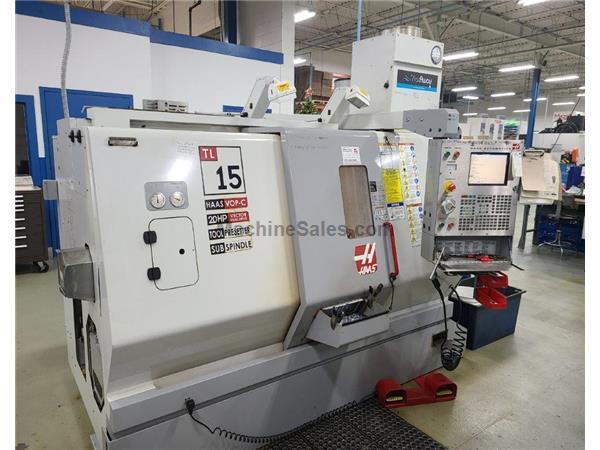 20" Swing Haas TL-15 CNC LATHE, Haas CNC. Parts Catcher, Subspindle 20" Swing Haas TL-15 CNC LATHE, Haas CNC. Parts Catcher, Subspindle