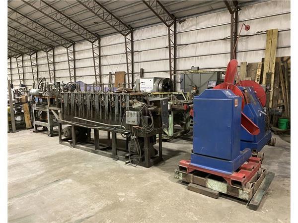 8-Stand Hat & Z-Channel Rollforming Line, Decoiler & Cutoff Press