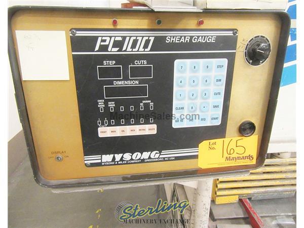 1/4" x 12' Wysong # H-2512 , heavy duty, 13 SPM, PC100, 36" BG, squaring arm, su 1/4" x 12' Wysong # H-2512 , heavy duty, 13 SPM, PC100, 36" BG, squaring arm, su
