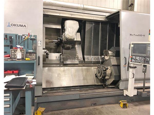 OKUMA MACTURN 550W, OSP P200L, 28"Swing, 15" Chucks, Universal He OKUMA MACTURN 550W, OSP P200L, 28"Swing, 15" Chucks, Universal He