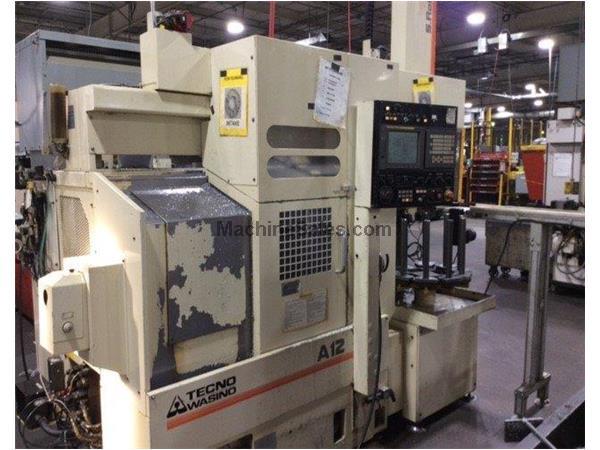 Wasino A-12 CNC LATHE, Fanuc 18iT, S-Robo1 Gantry Loader, Live Tool