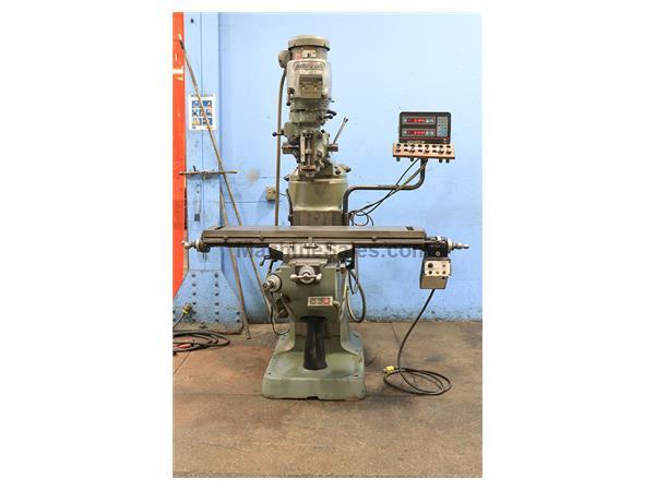 48&quot; Table 2HP Spindle Bridgeport Series I VERTICAL MILL, VariSpeed,Chrome, AcuRite DRO,B'port Pwr Fd