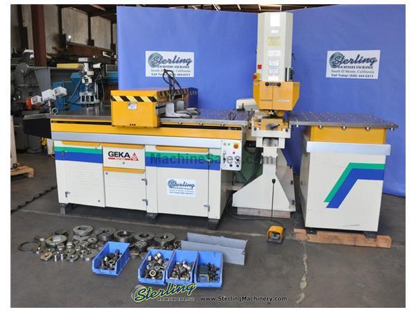 110 Ton, Geka Puma #110/E-750, 3-1/8" stroke, 30" throat, single end, 28 SPM, Fa 110 Ton, Geka Puma #110/E-750, 3-1/8" stroke, 30" throat, single end, 28 SPM, Fa