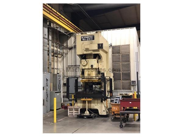 286 Ton, Stamtec #G1-260, gap frame, 9.84" stroke, 59x33" bed, 20-40 SPM, air cl 286 Ton, Stamtec #G1-260, gap frame, 9.84" stroke, 59x33" bed, 20-40 SPM, air cl