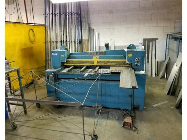 10 gauge x 5' Betenbender, hydraulic shear, 36" BG, 13-holddowns, 10 HP, 35 SPM, 1988 10 gauge x 5' Betenbender, hydraulic shear, 36" BG, 13-holddowns, 10 HP, 35 SPM, 1988