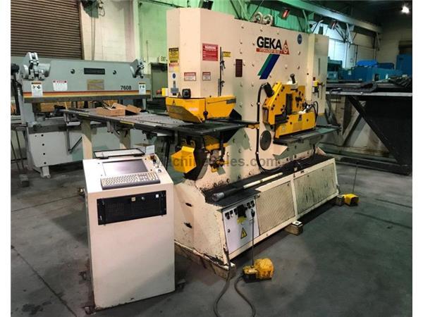 8&quot; x 8&quot; x 3/4&quot; Geka #165SD Semi Paxy hydraulic ironworker, 20&quot; x80&quot; CNC punch table, 185 ton