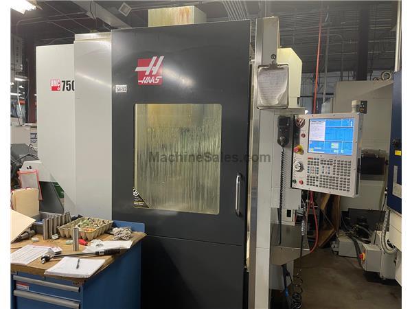 30&quot; X AXIS 20&quot; Y AXIS Haas UMC 750 UNIV 5-AXIS, 5-Axis Trunnion Table, Haas Control, TSC, 40 ATC,